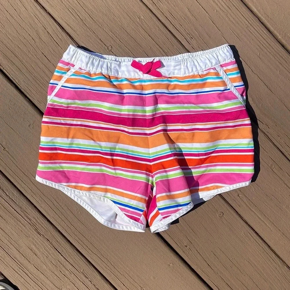Lands End Striped girls swim shorts size 16